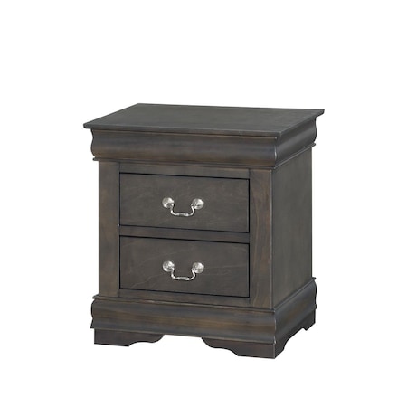 Gfancy Fixtures 15 x 21 x 24 in. Dark Gray Wood Nightstand GF2627151
